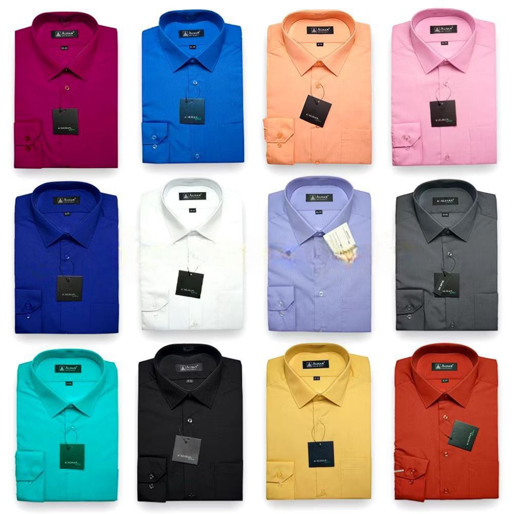 kemeja alisan tangan panjang / kemeja polos original