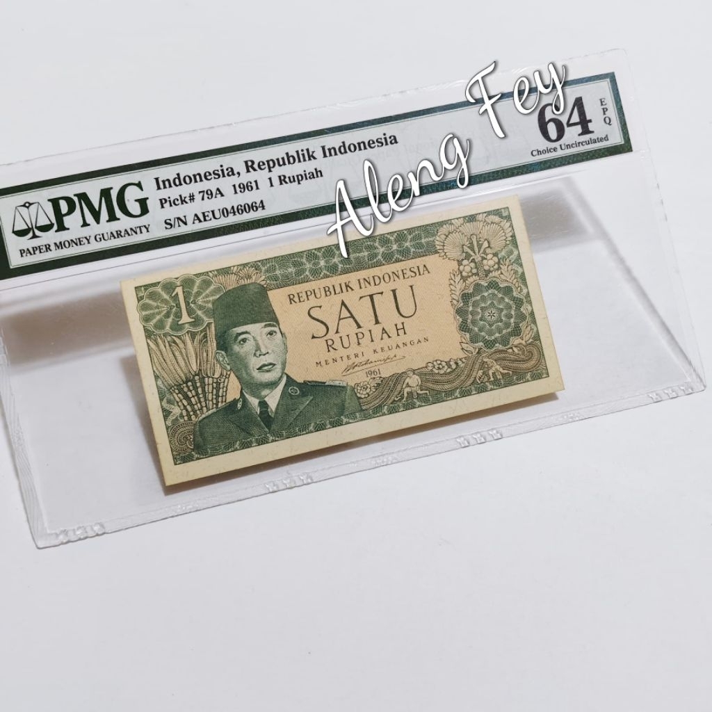 uang kuno PMG 1 Rupiah sukarno Borneo 1961