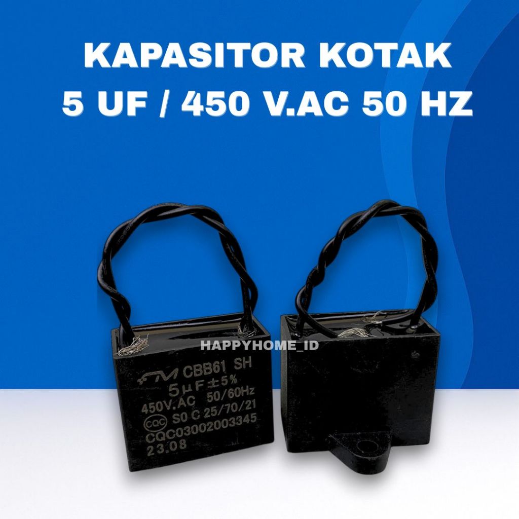 KAPASITOR KOTAK 5 UF / 450 V AC 50 HZ