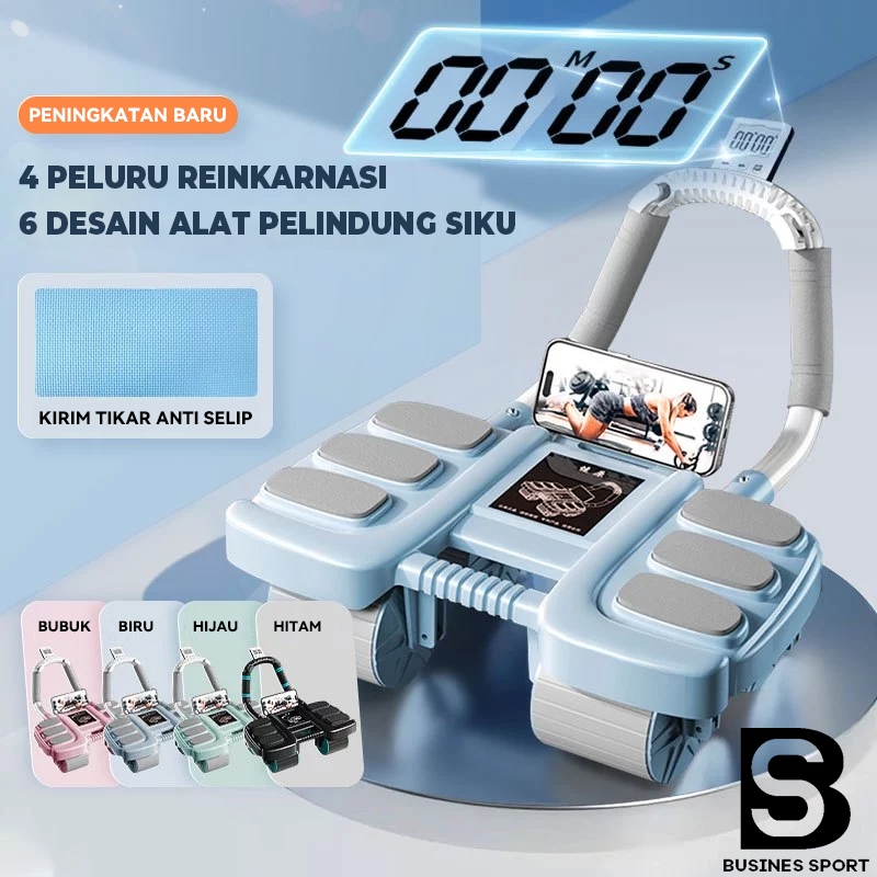 Alat Olahraga Di Rumah Ab Wheel Roller 4 Wheel Sport Abdominal Roller Elbow With Phone Holder Hitung