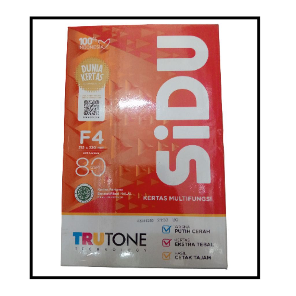 

KERTAS SIDU F4 80 GRAM putih