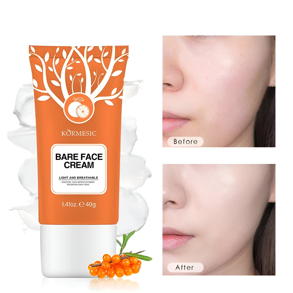BPOM Kormesic Bare Face Cream Gluta Whitening Lazy Cream Niacinamide 40g Pelembab Wajah Ringan