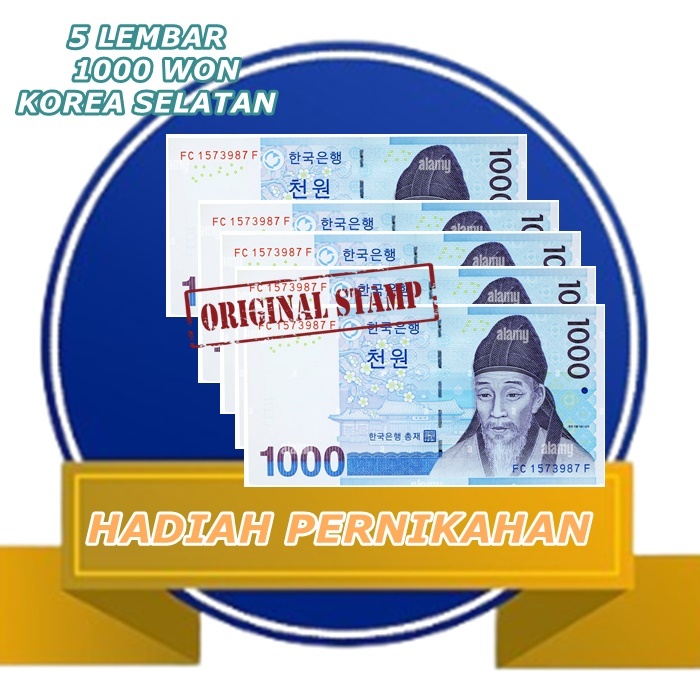 Mahar Nikah Unik Mata Uang 1000 won Korea Selatan Uang ASLI