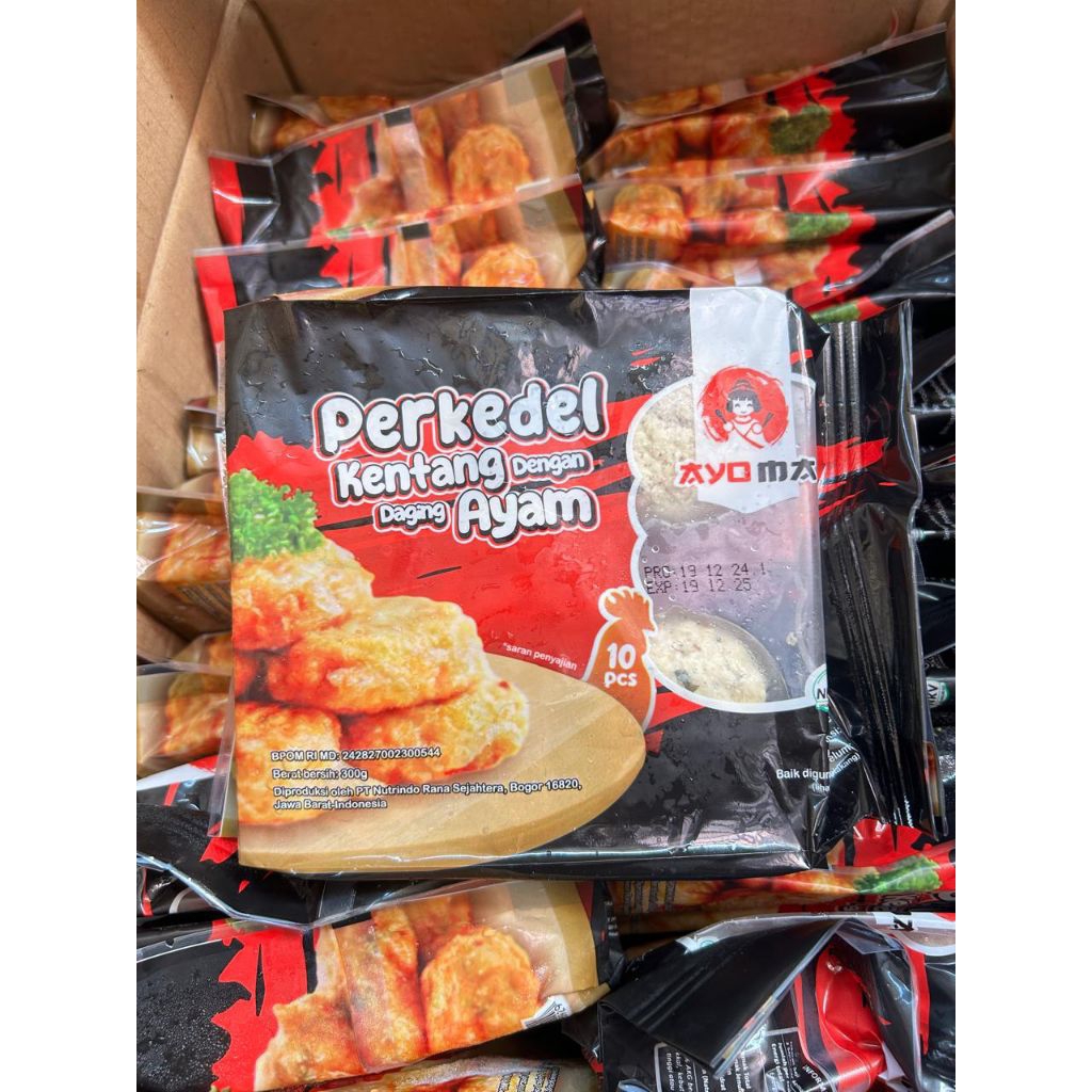 

Frozen Perkedel Kentang ayam Ayoma/perkedel kentang sapi isi 10 Pcs (tahan suhu ruangan 3)