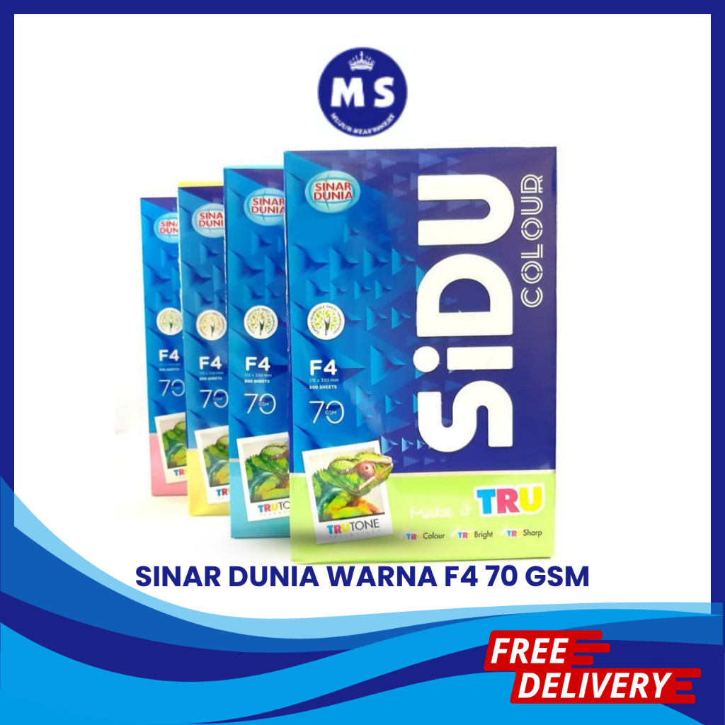 

KERTAS SIDU HVS F4 WARNA 70 GSM SIDU