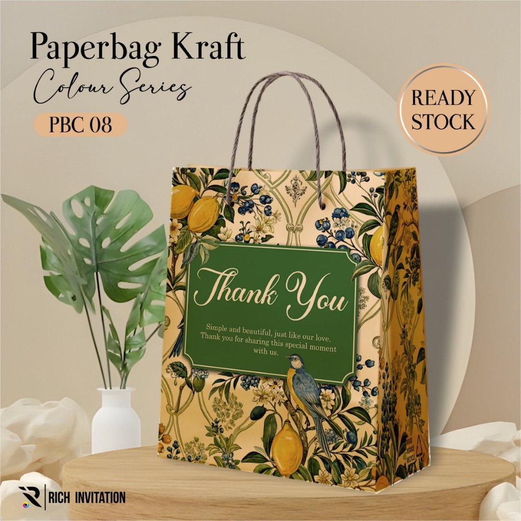 

[12PCS] PAPER BAG/PAPER BAG PBC 08 READY STOCK - TAS PERNIKAHAN & HAJATAN AESTHETIC 20 X 25 X 10 CM