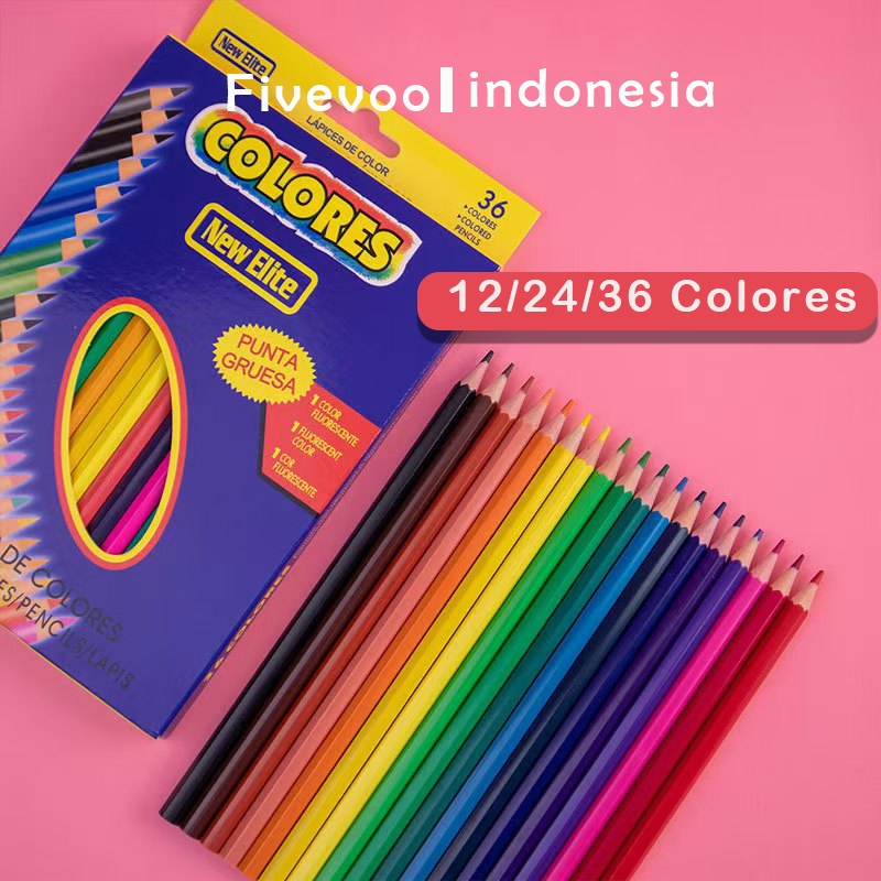 

FIVEVOO Pensil Warna / Pensil Warna Kualitas Tinggi / Pensil Warna Matte / Pensil Warna Warna Cerah 12/18/24 Warna / Pensil Warna Seni Profesional