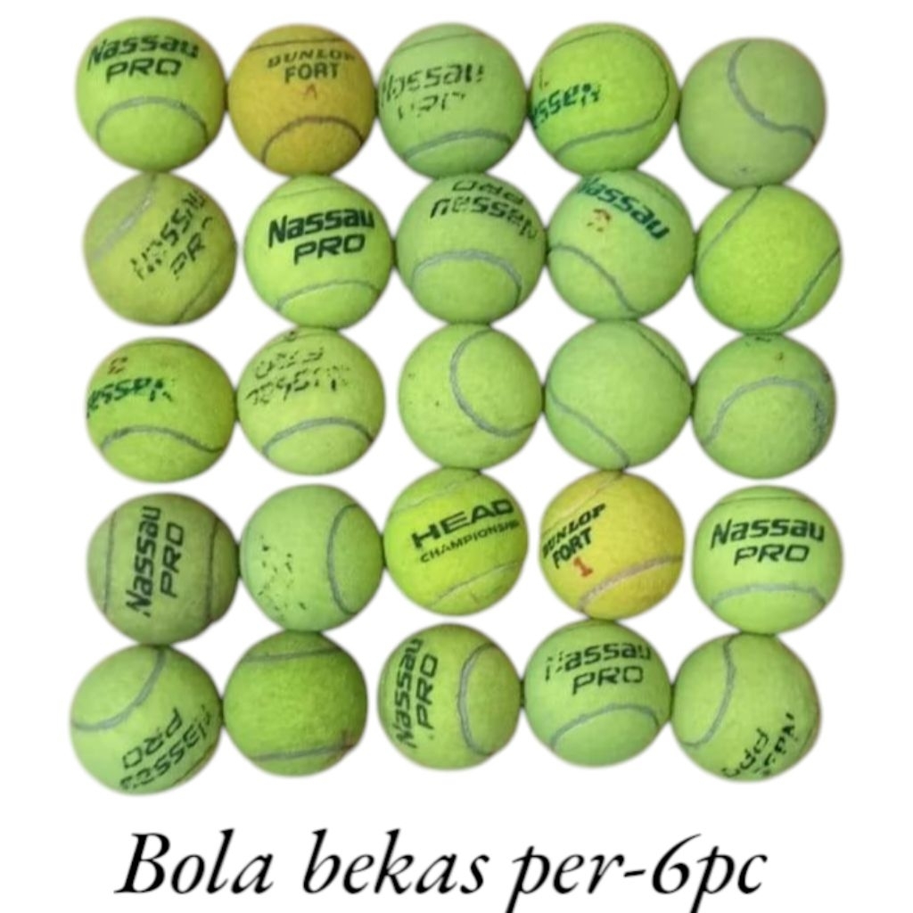 BOLA TENIS BEKAS PER 6 PCS  / BOLA TENIS BEKAS TERMURAH DAN TERLARIS