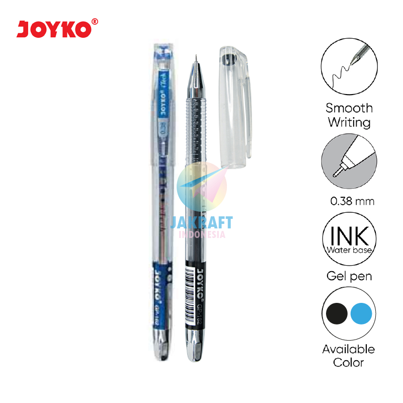 

(1 Pcs) Gel Pen Ujung Tajam JOYKO GP-182 iTECH Hitam Black / Blue Biru Pulpen Ala HITEC 0.38 mm | 0.38mm Fine Needle Tip Anti Air & Macet