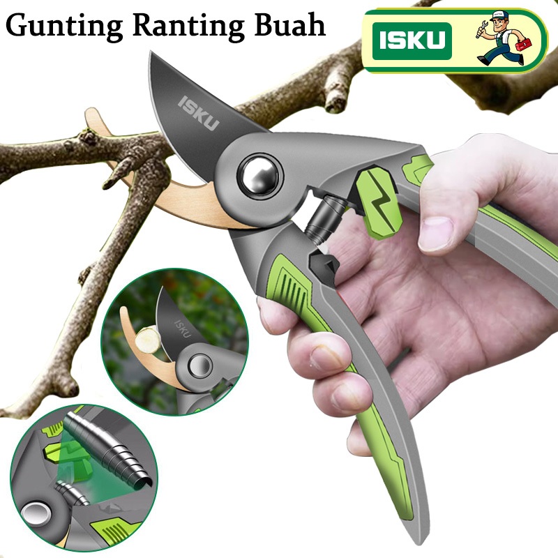 ISKU Gunting Dahan Taman Rumput Kebun Gunting Tanaman  Gunting Taman Kecil Pemangkas Tanam Tajam