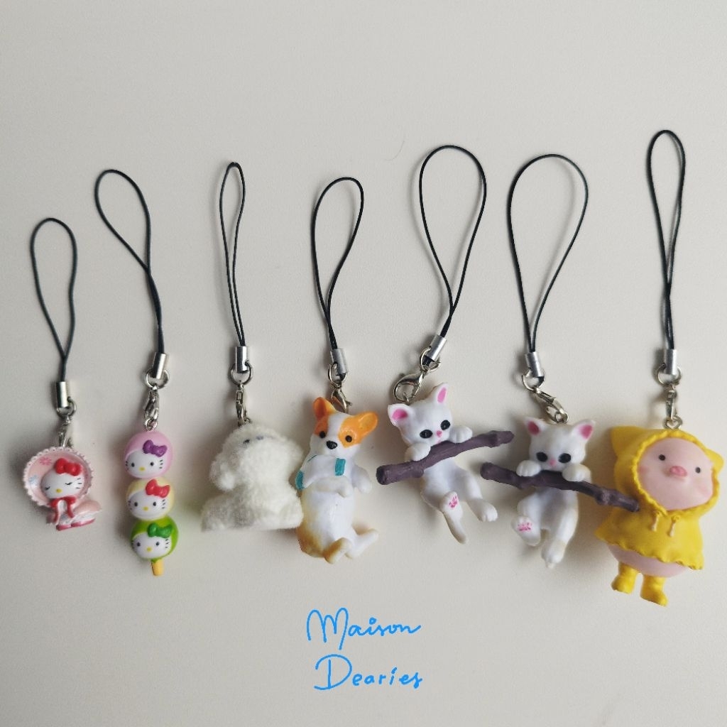 [READY] Gantungan lucu, phone strap, dog keychain, Dog Cat keychain, gotochi keychain, resin keychai