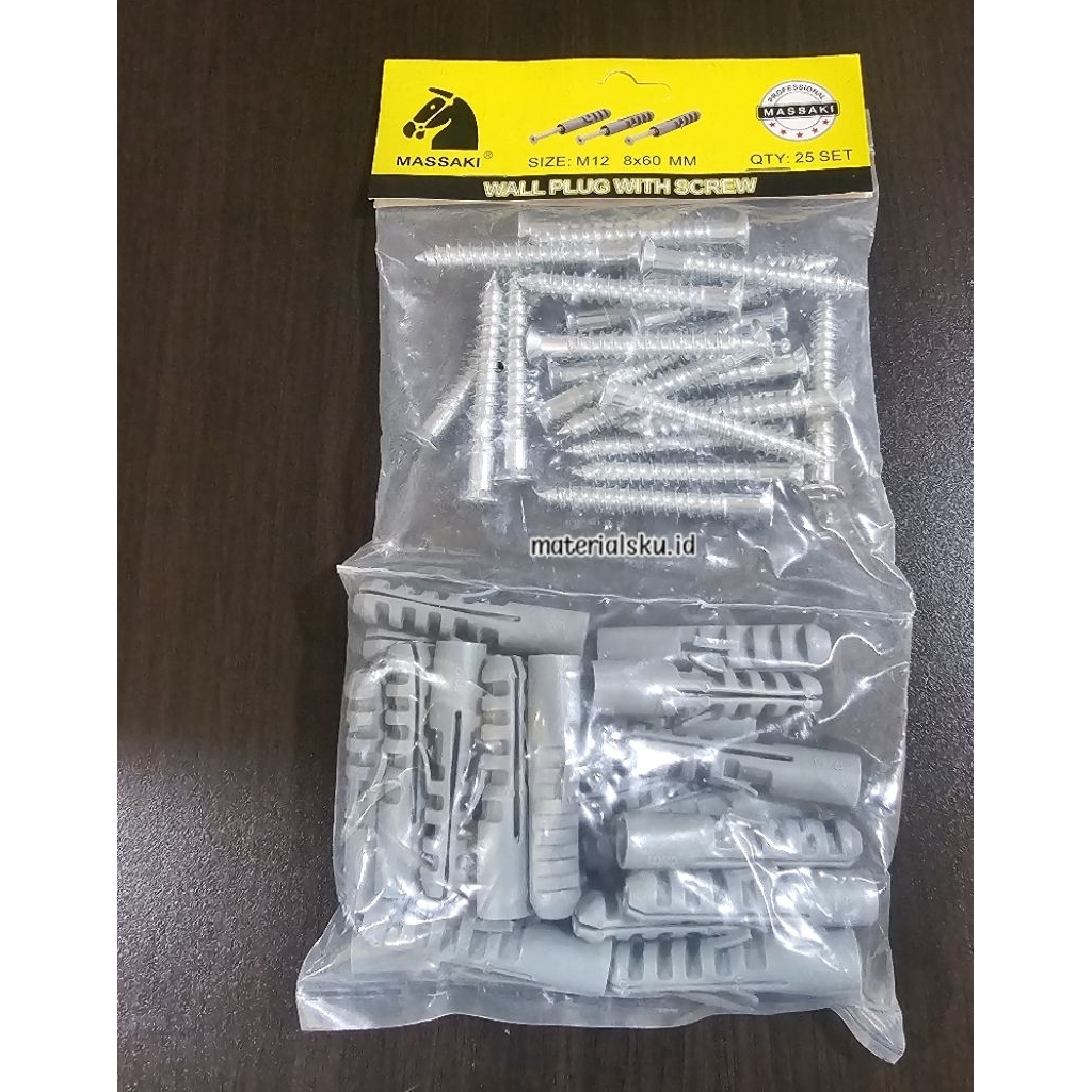 BAUT FISER SET M12/BAUT TEMBOK/PISER KOMPLIT