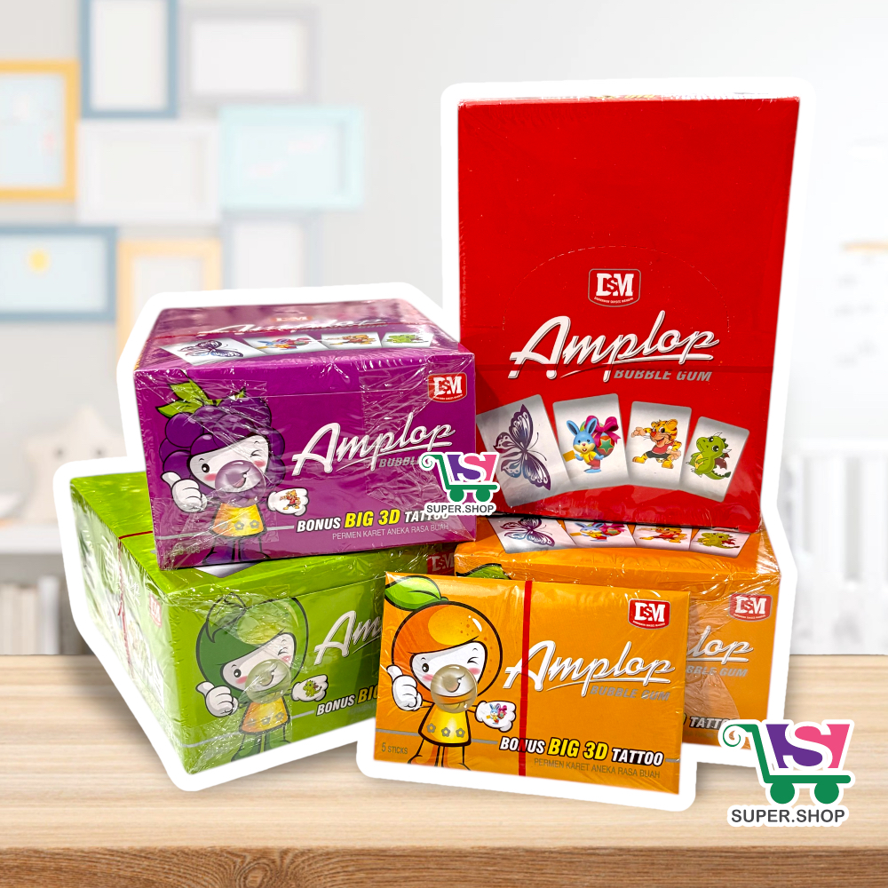 

Bubble Gum Permen Karet Amplop Big 3D Tattoo (isi 30 pcs)