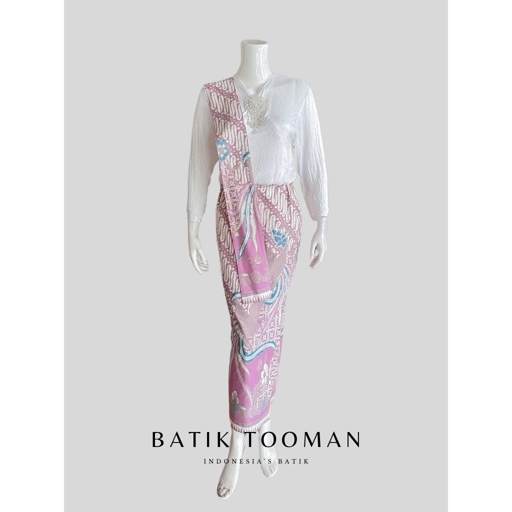 DOROWATI Lavender Lilac Rok Batik Span Instan Resleting Warna Pastel Ungu Purple Bahan Katun Halus B