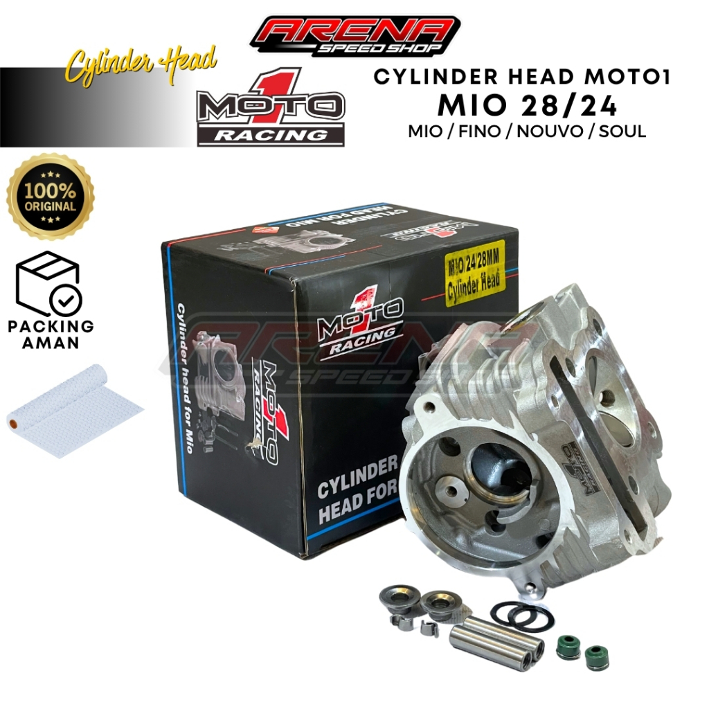 MOTO1 Cylinder Head 28/24 Mio 5VV Head 28 24 Mio Sporty Smile Soul Fino Karbu Original Moto1 Racing