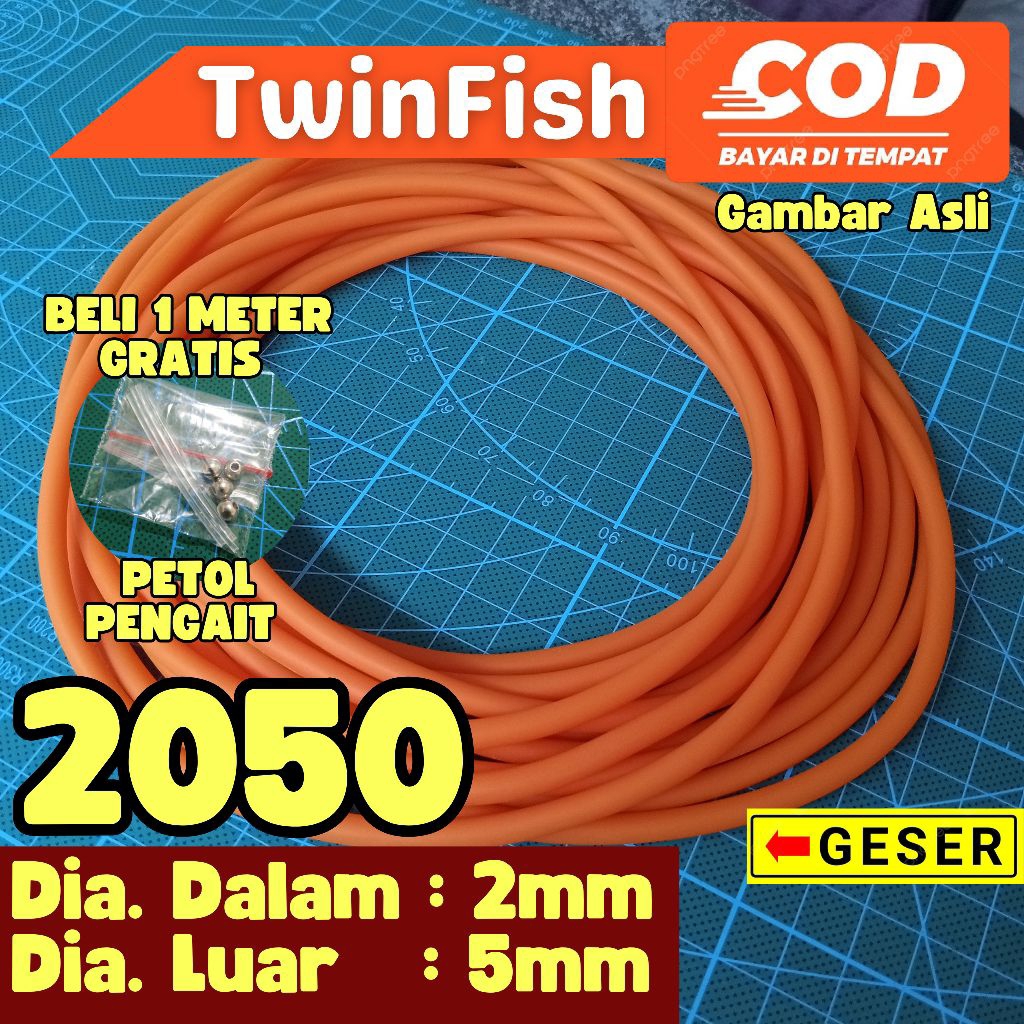 2050 ORANGE karet ketapel ikan tube