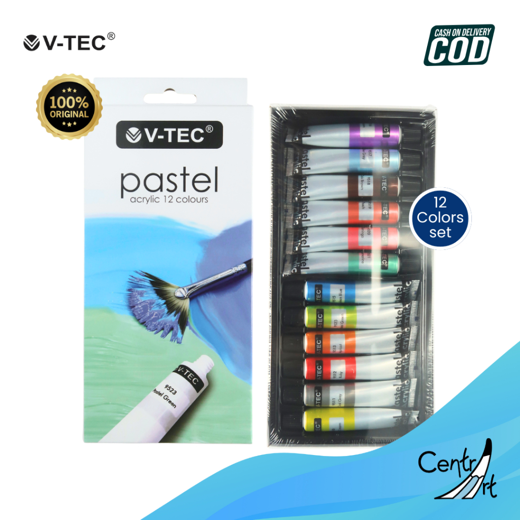 

V-TEC ACRYLIC PASTEL 12 warna set / PA-612/6ML