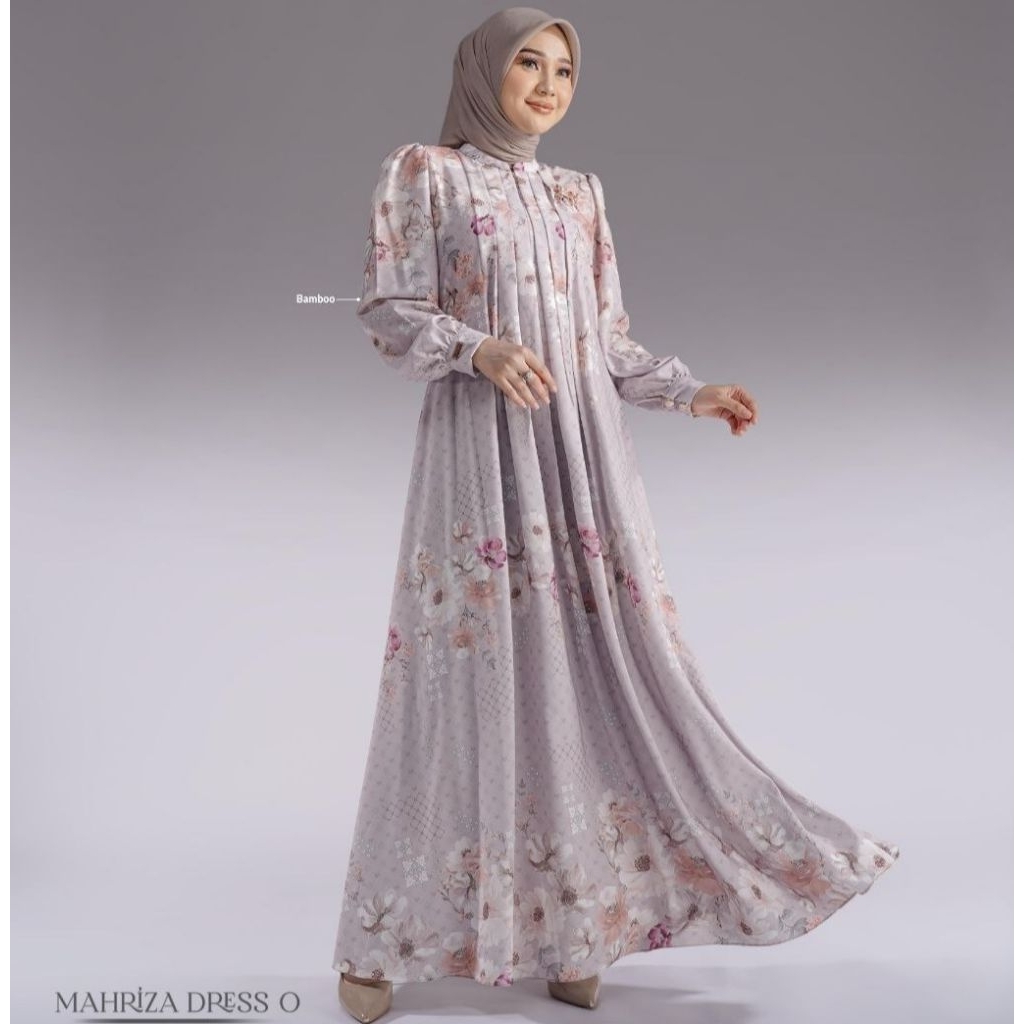 Mahriza Dress O ORI by Nadheera Luxury - Gamis Cantik Isabella Premium Motif Bunga