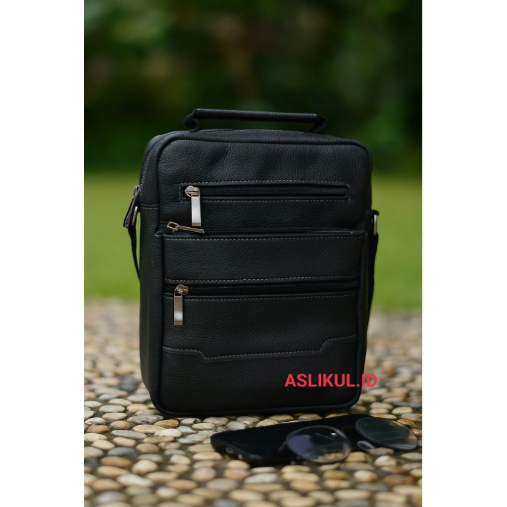 tas slempang pria kulit sapi asli tas kantor kuliah laptop hp dompet