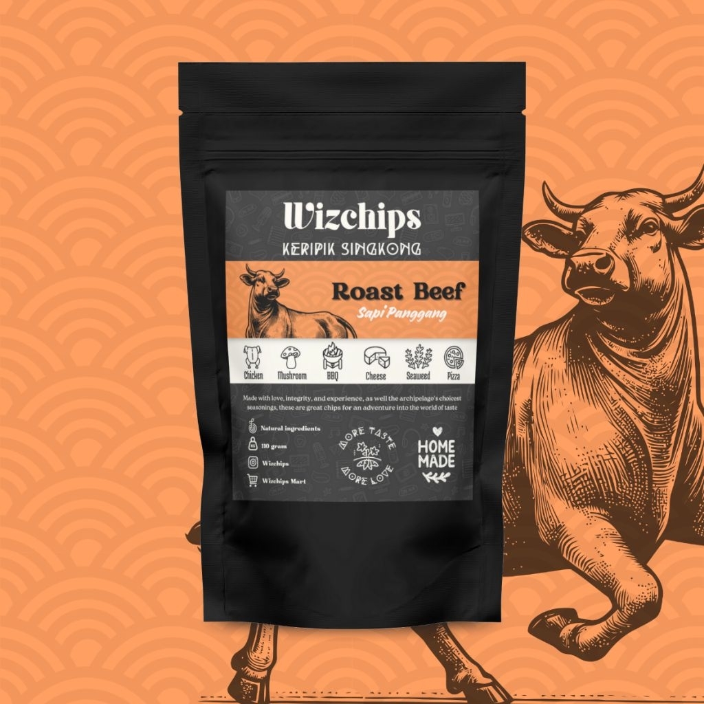 

WIZCHIPS Keripik Singkong Premium Rasa Sapi Panggang 110gram