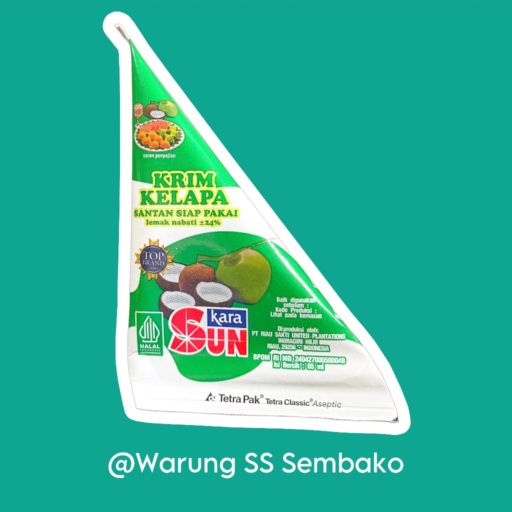 

Sun Kara Santan Kelapa kemasan segitiga 1 pcs