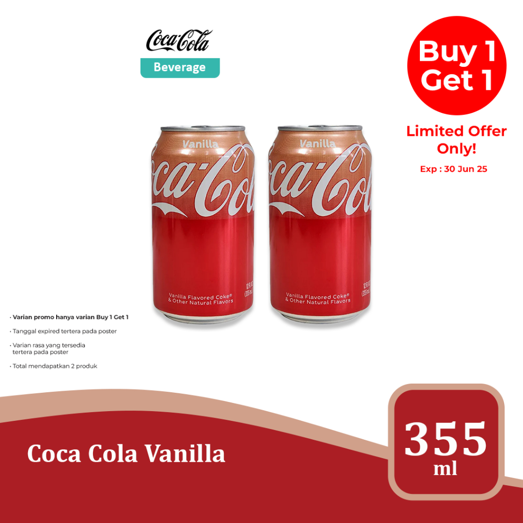 

Coca-Cola Series 355 ml - Vanilla & Cherry, Minuman Impor USA