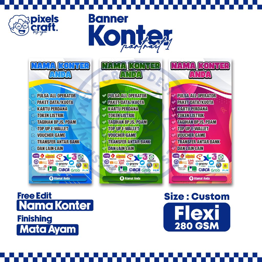 BANNER KONTER CUSTOM/ BANNER KONTER/ BANNER PORTRAIT