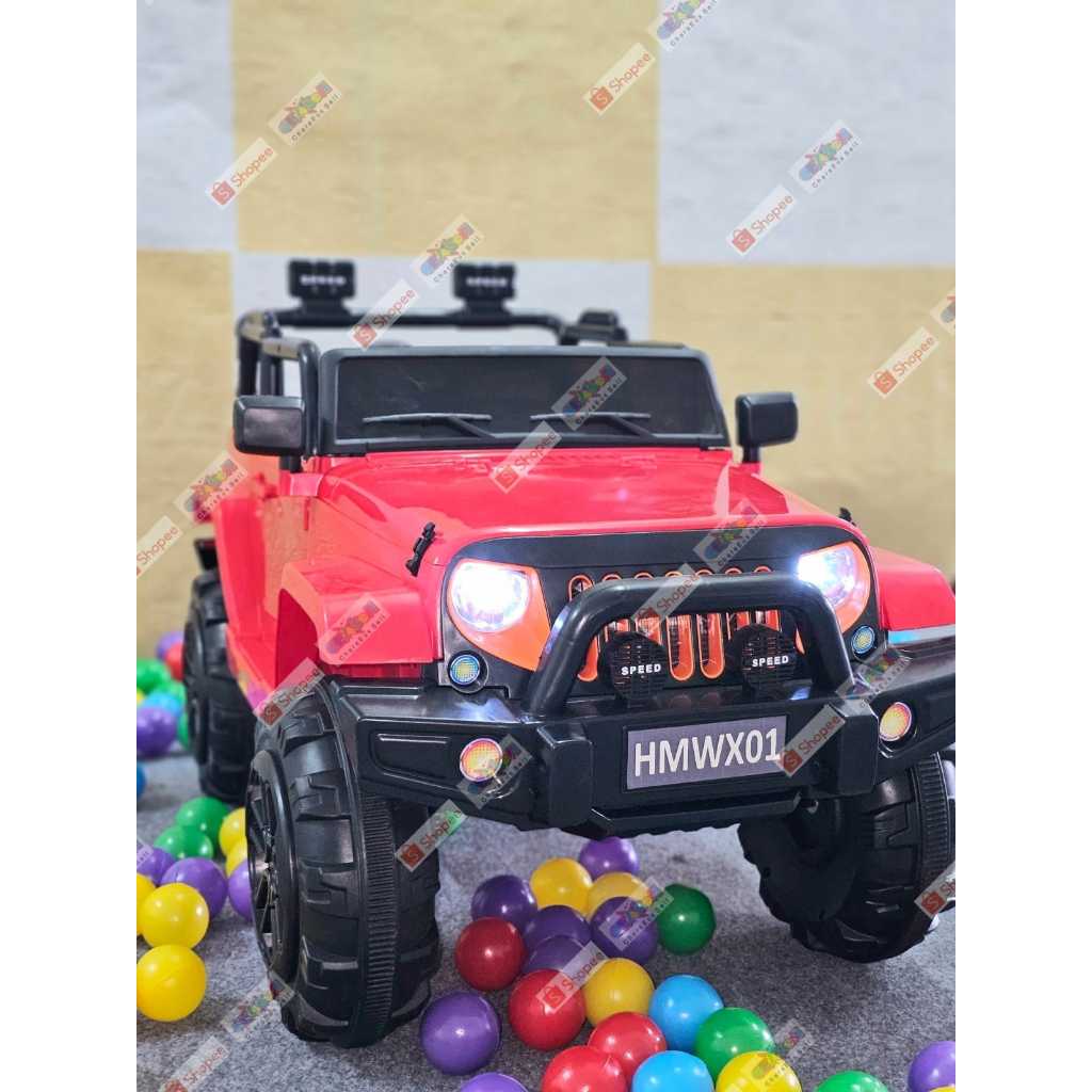 CEUX01/MERAH/Mobil Aki/Mobil Aki Anak/Mainan Anak/Car Battery/Mobil Remote/Mobil Accu/Ride On