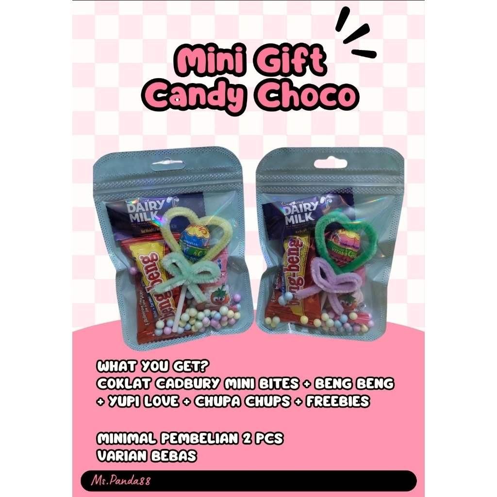 

Mini Gift Candy Choco | Isi 2 pcs Candy + 2pcs Coklat | Freebies | Medium