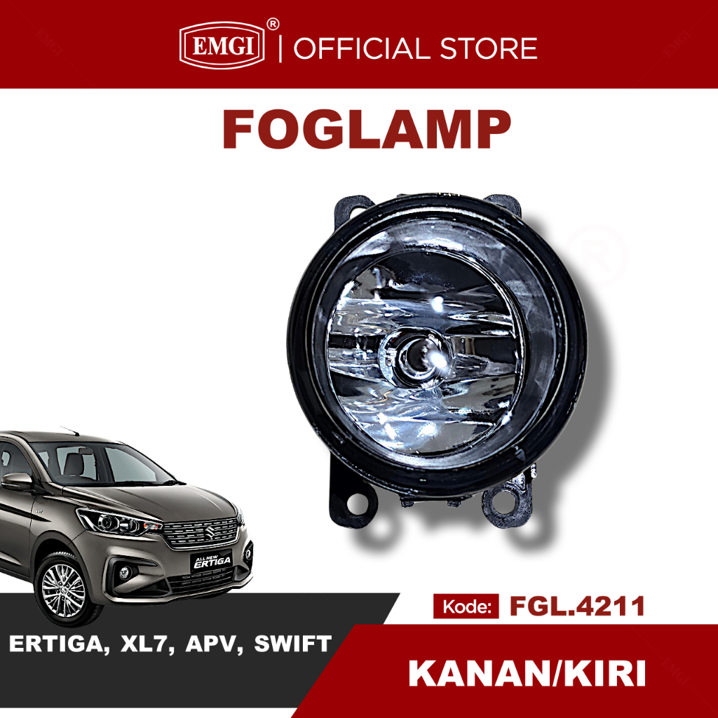 EMGI - Fog Lamp Lampu Kabut Ertiga APV XL7 Swift Karimun + Bohlam - FGL.4211