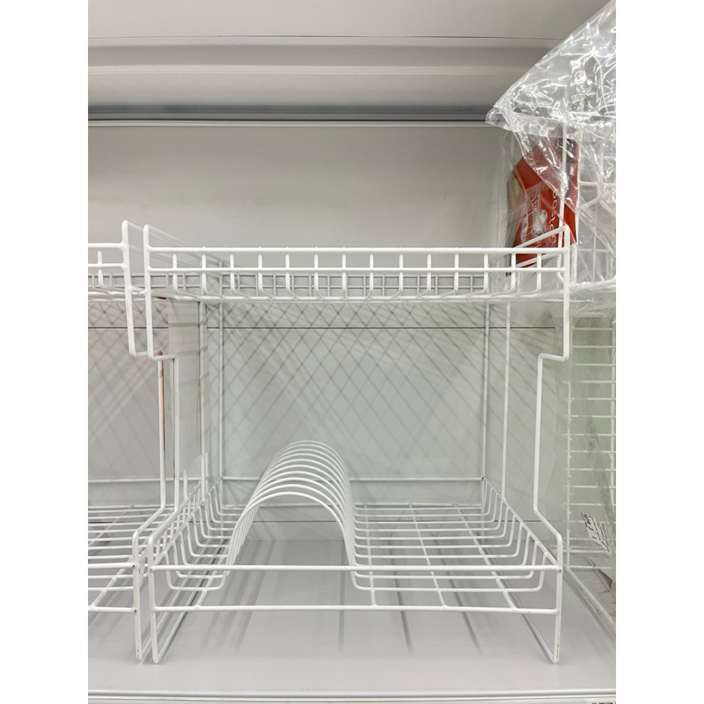 RAK SUSUN PIRING BESI MEJA PUTIH/RAK PENIRIS CUCI PIRING/RAK PIRING SUSUN BESI SERBAGUNA TEBAL PUTIH