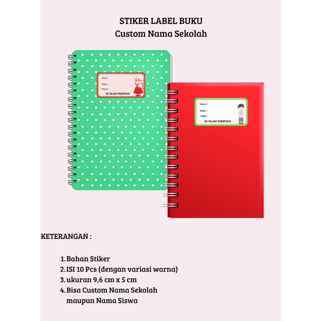

Stiker Label Buku Custom Nama Sekolah, Stiker Label Buku Pelajaran/ Stiker Custom