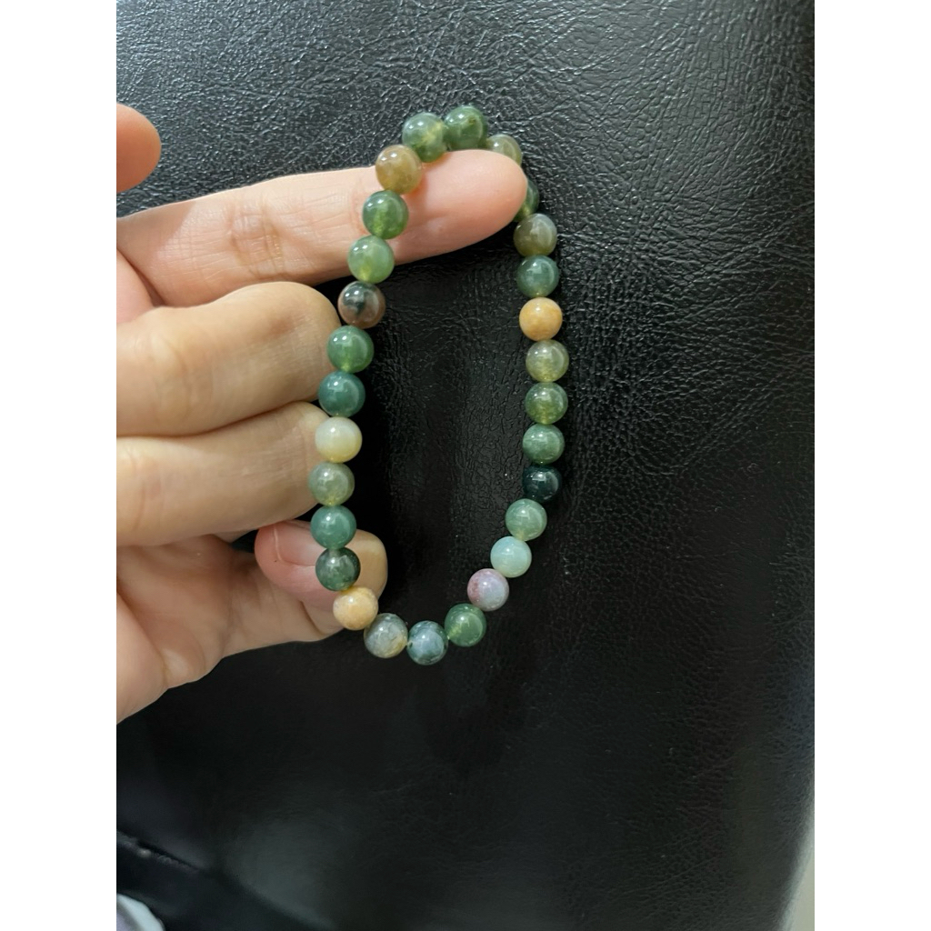 gelang kristal moss agate 6mm