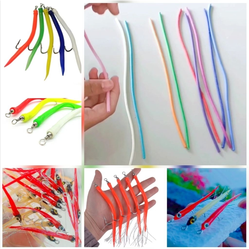 Karet sabiki karet umpan ikan umpan pancing karet untuk assist hook karet bisa kombinasi dengan bulu