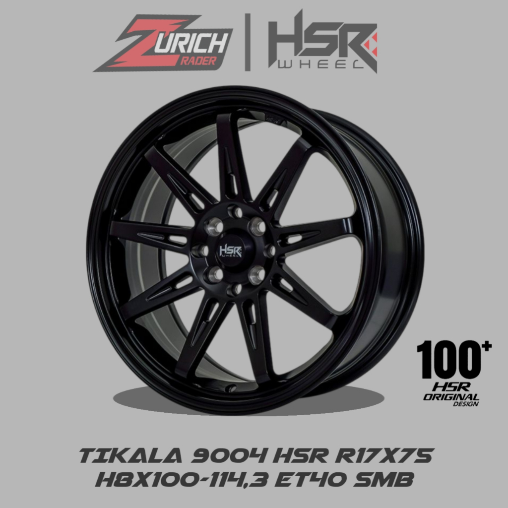 Velg Mobil Ring 17 Freed Jazz Sirion Livina Pelek R17 Hsr Wheel Tikala Pcd 4x100 4x114,3 Hitam