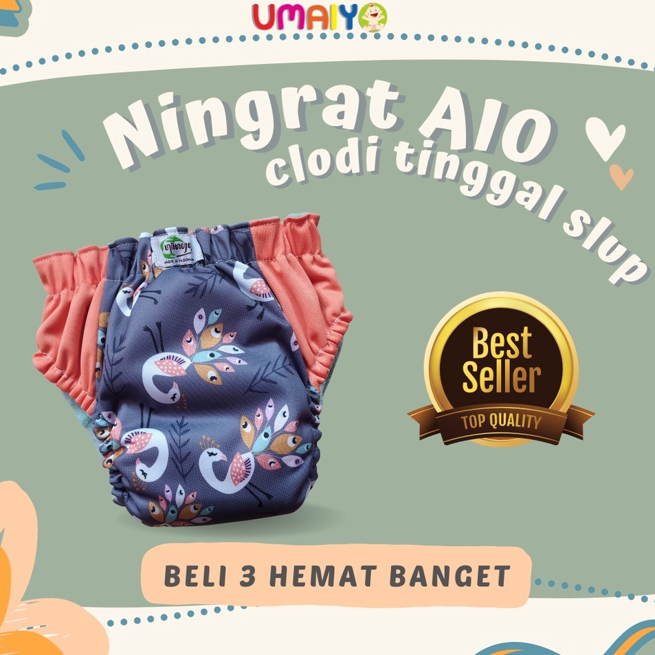 Hot Sale Clodi Ningrat AIO Reguler dan Jumbo  Popok Kain Bayi Cuci ulang Cloudy CLody SNI