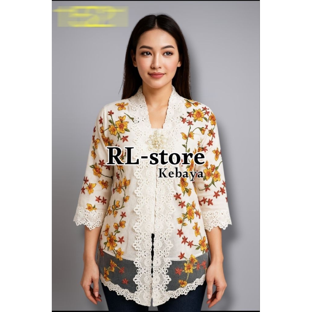 KEBAYA ROMPI TILE BORDIR KOMBINASI BRUKAT | KEBAYA MODERN KARTINI ELEGAN | KEBAYA MUSLIM WANITA DEWA