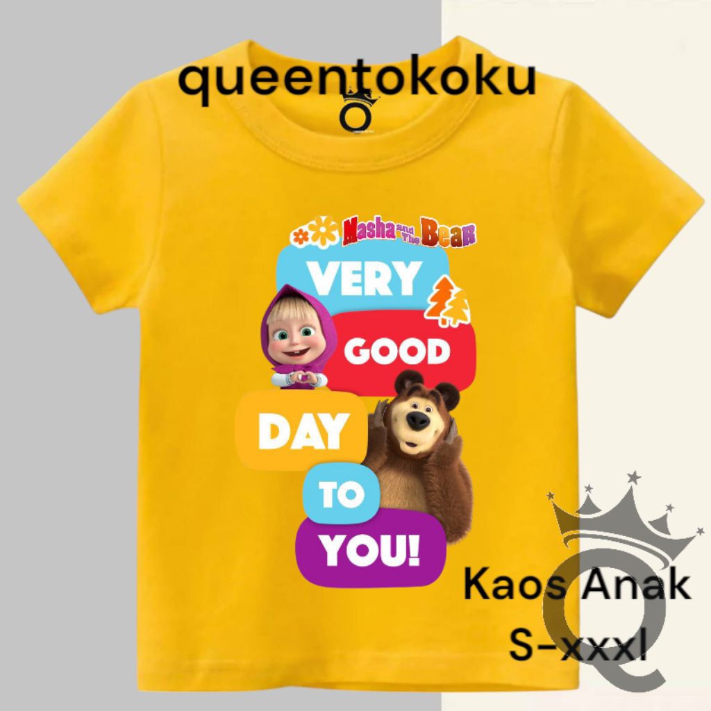 Baju Anak perempuan Marsha and The Bear film kartun kesukaan Nak anak