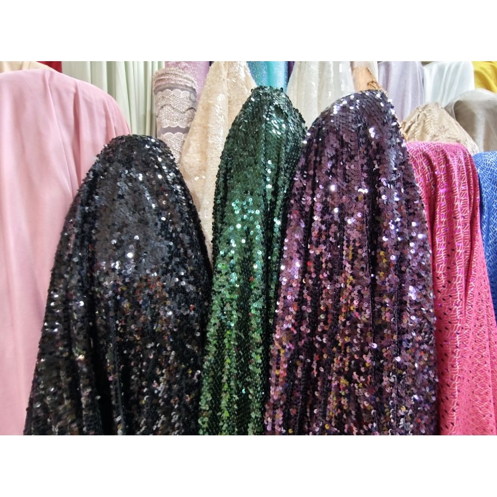 kain bahan squin payet 1000/tille payet,squin 1000 payet premium