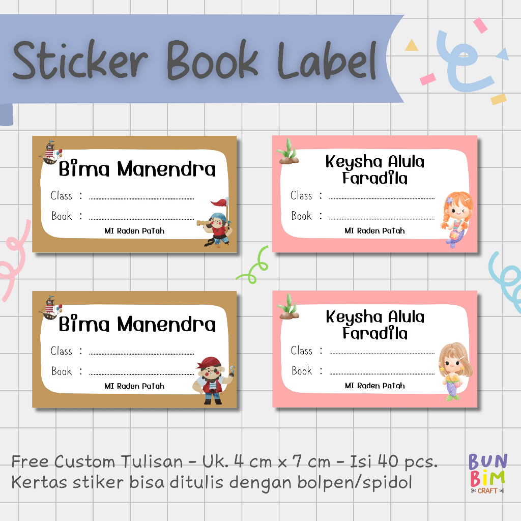 

Stiker Label Buku Pelajaran / Stiker Buku Custom / Stiker 1