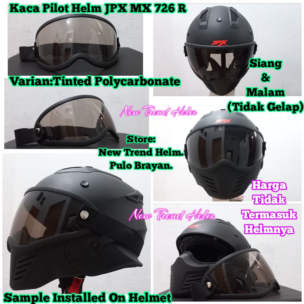 Kaca helm JPX 726 R.Visor Helm JPX 726R.Kaca Mata Helm JPX mx 726 R
