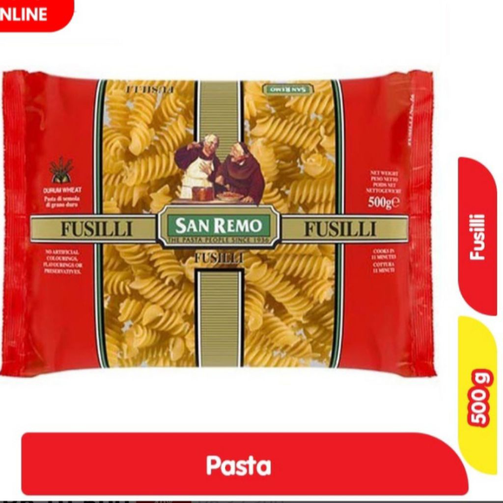 

SAN REMO PASTA FUSILLI 500G