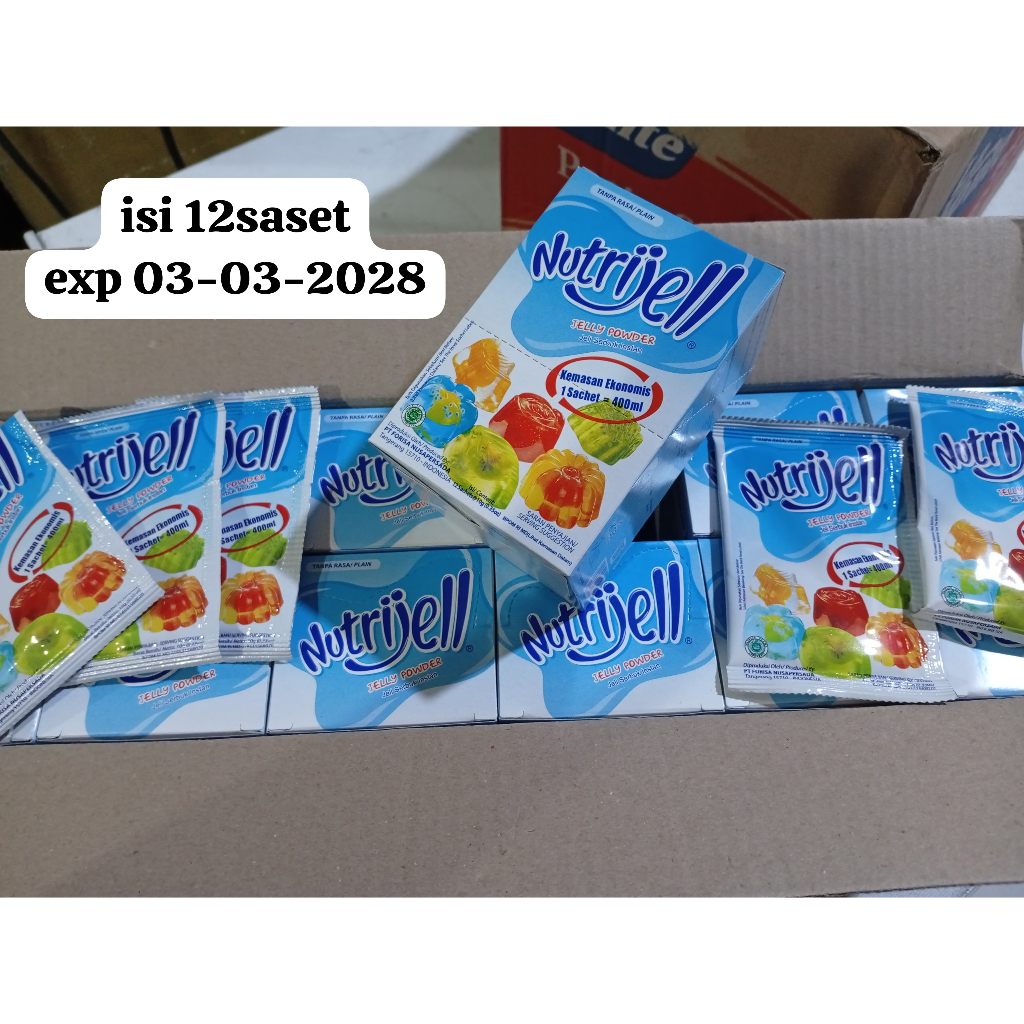 

Nutrijell Jelly Plain pudding 10gr per box isi 12 pcs nutri jell plain 12x10gr