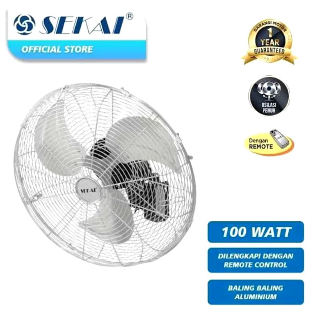 Kipas Angin Dinding Tornado SEKAI 20" Baling Nesi HWN-2058 PO / Kipas Angin Dinding Sekai 20 Inch