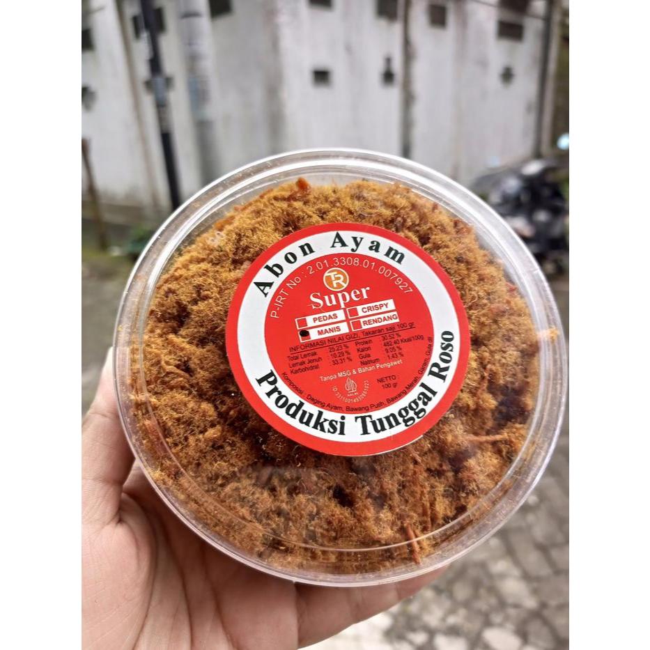 

ABON AYAM Asli kualitas Super 100 Gram Kemasan Toples Anti Pecah | Rasa Pedas Crispy Manis Rendang