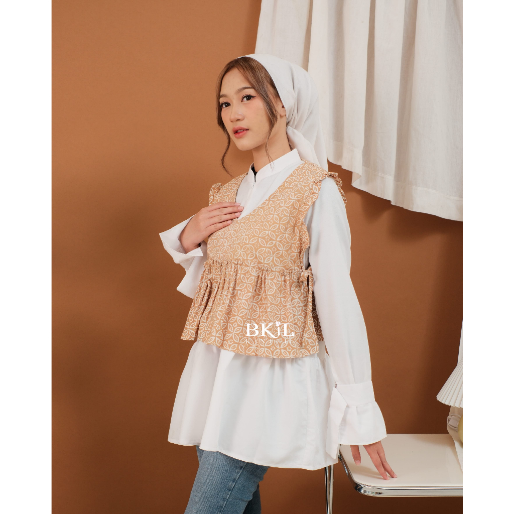 KANTHIl Vest Batik Wanita Atasan Batik Modern Vest