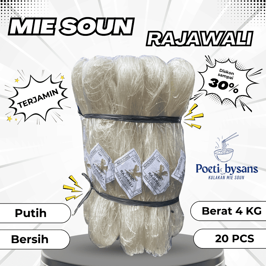 

Mi soun rajawali termurah 1 ball isi [ 4 KG ] [20 PCS ] bihun sohun klaten best seller