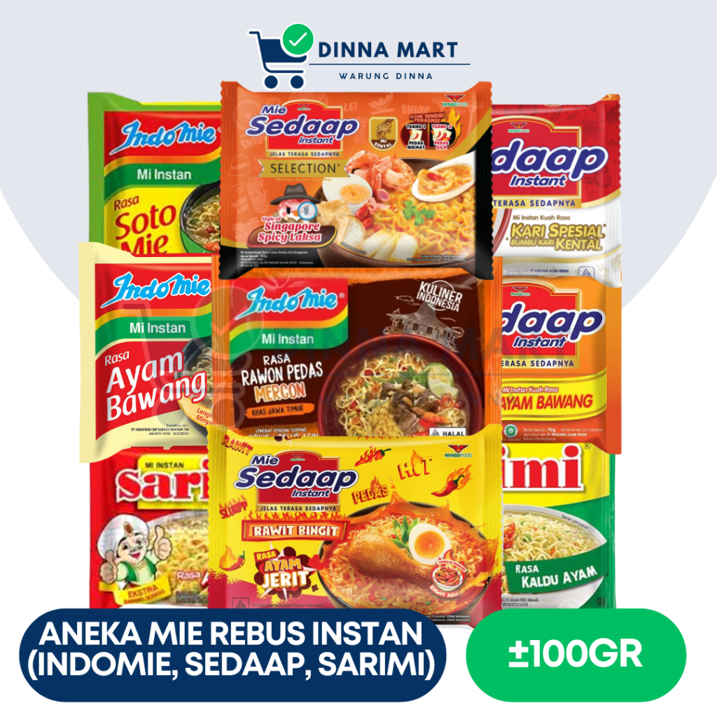 

(1 DUS) Mie Instan Kuah | Indomie, Sarimi, Sedaap, Sukses | Mie Rebus Aneka Rasa