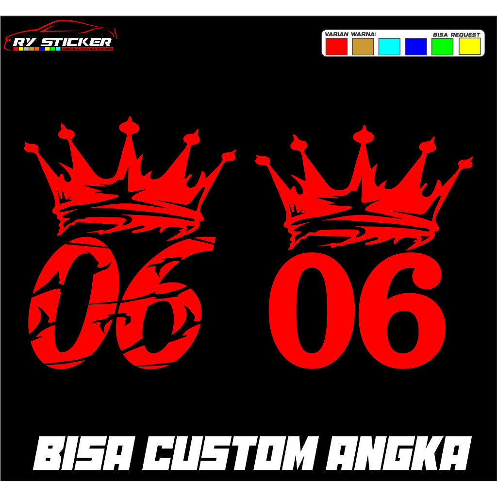 Stiker Cutom Nomor/Angka Suka Suka Bisa Riques Nama/Tulisan Stiker Cutting