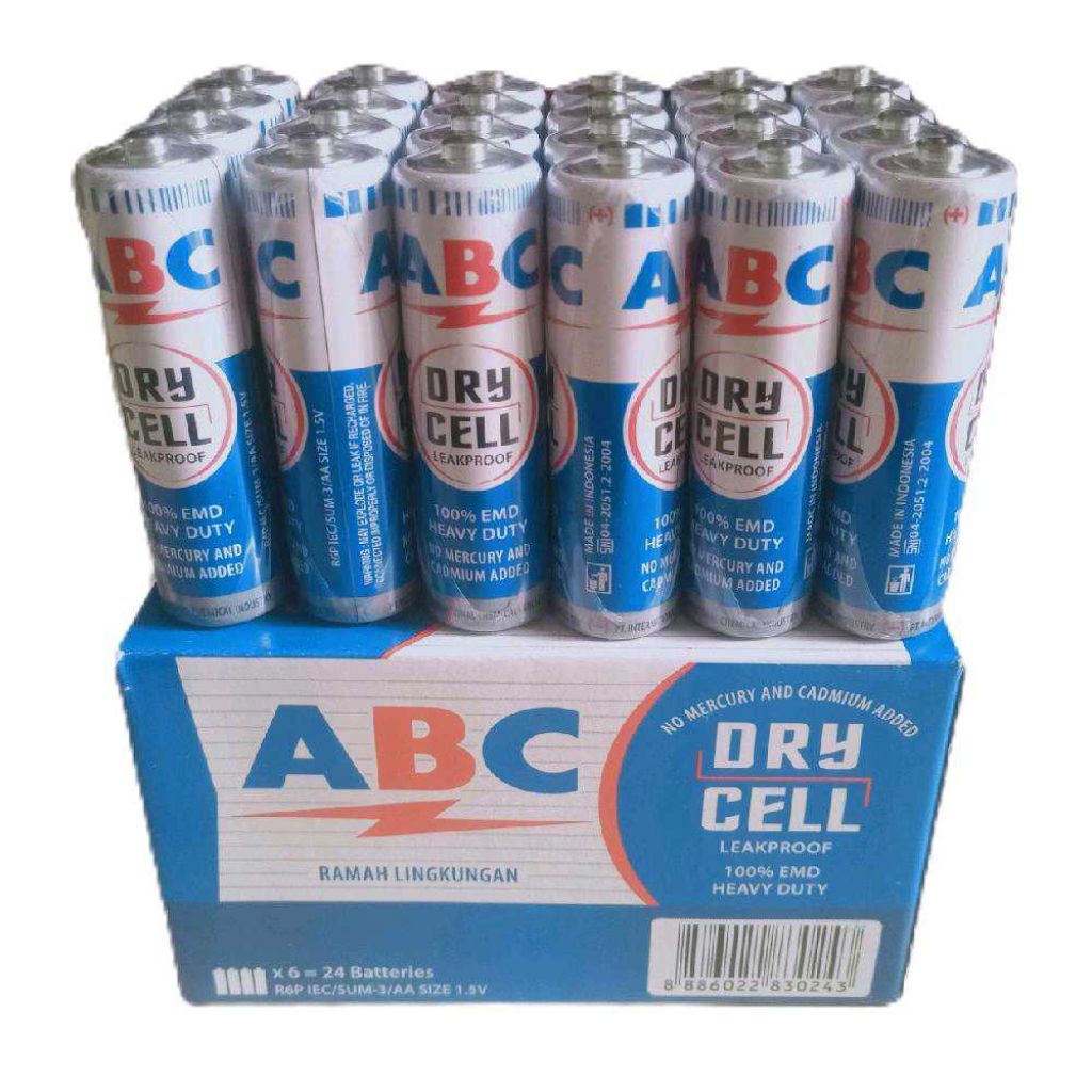 [1 Box] Baterai ABC AA/A2 R6 biru 1.5 Volt | isi 24 pcs/box | Expired 2028